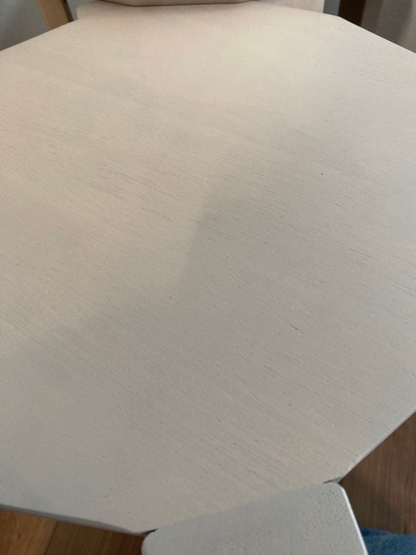 【訳あり品】サイドテーブル　スツール 天然木 4脚セット 完成品　グレージュ　①