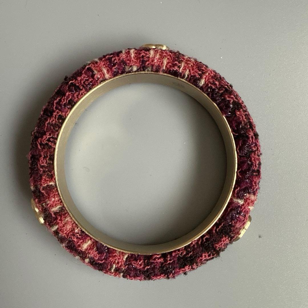 CHANEL バングル　ピンク　キルティング