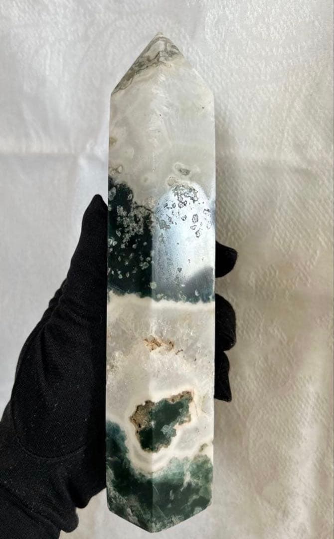 ◇特価◇モスアゲートのBIGタワー　天然石