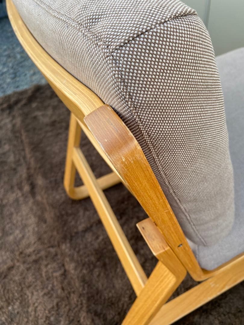 無印良品　リビングでもダイニングでもつかえるソファチェア・オーク材