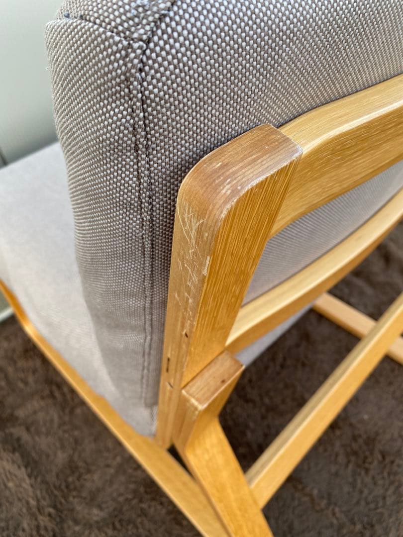 無印良品　リビングでもダイニングでもつかえるソファチェア・オーク材