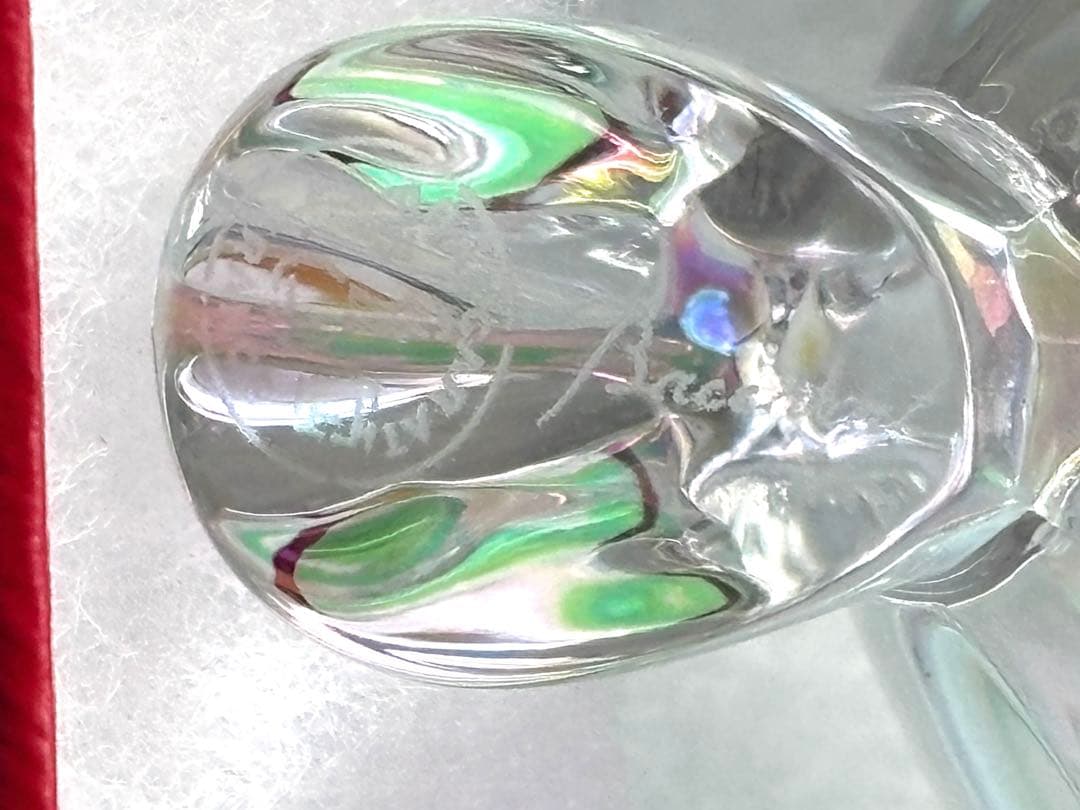 Baccarat 蝶のクリスタル置物 虹色