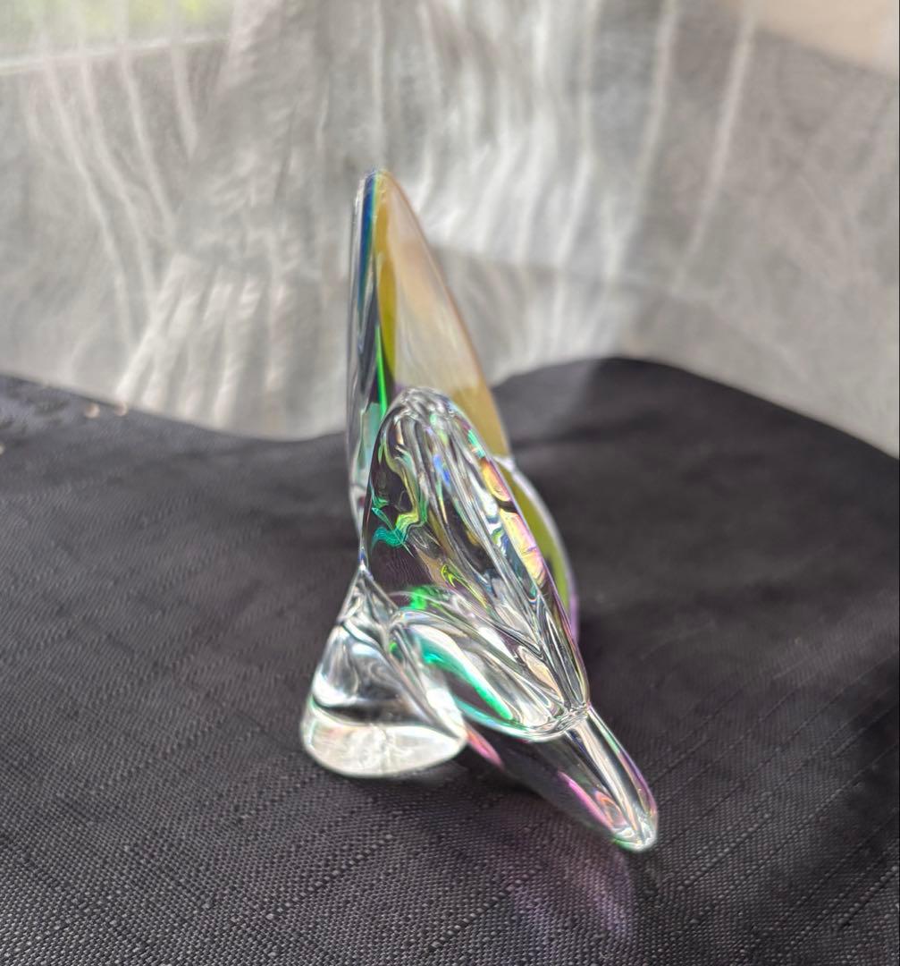 Baccarat 蝶のクリスタル置物 虹色