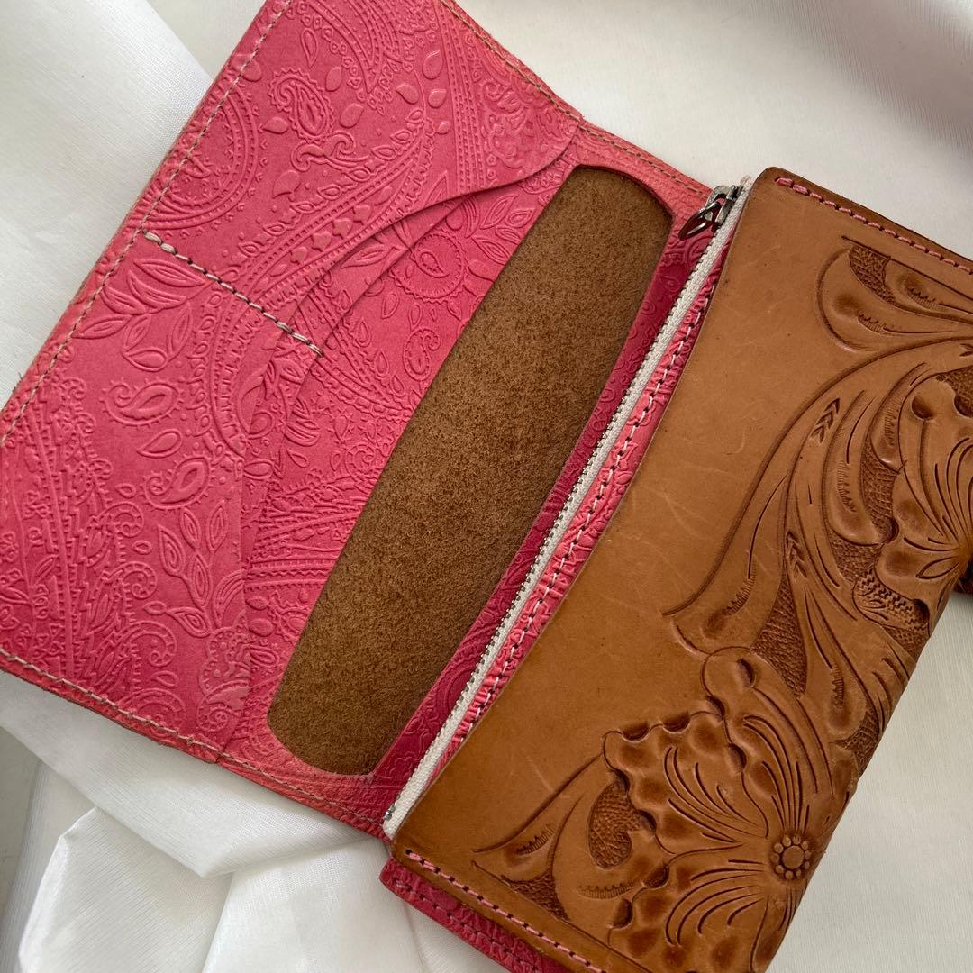 レザークラフト　長財布　オーダーメイド　世界に1点　アンティーク