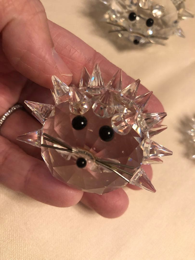 スワロフスキー　ハリネズミ置物 3点セット