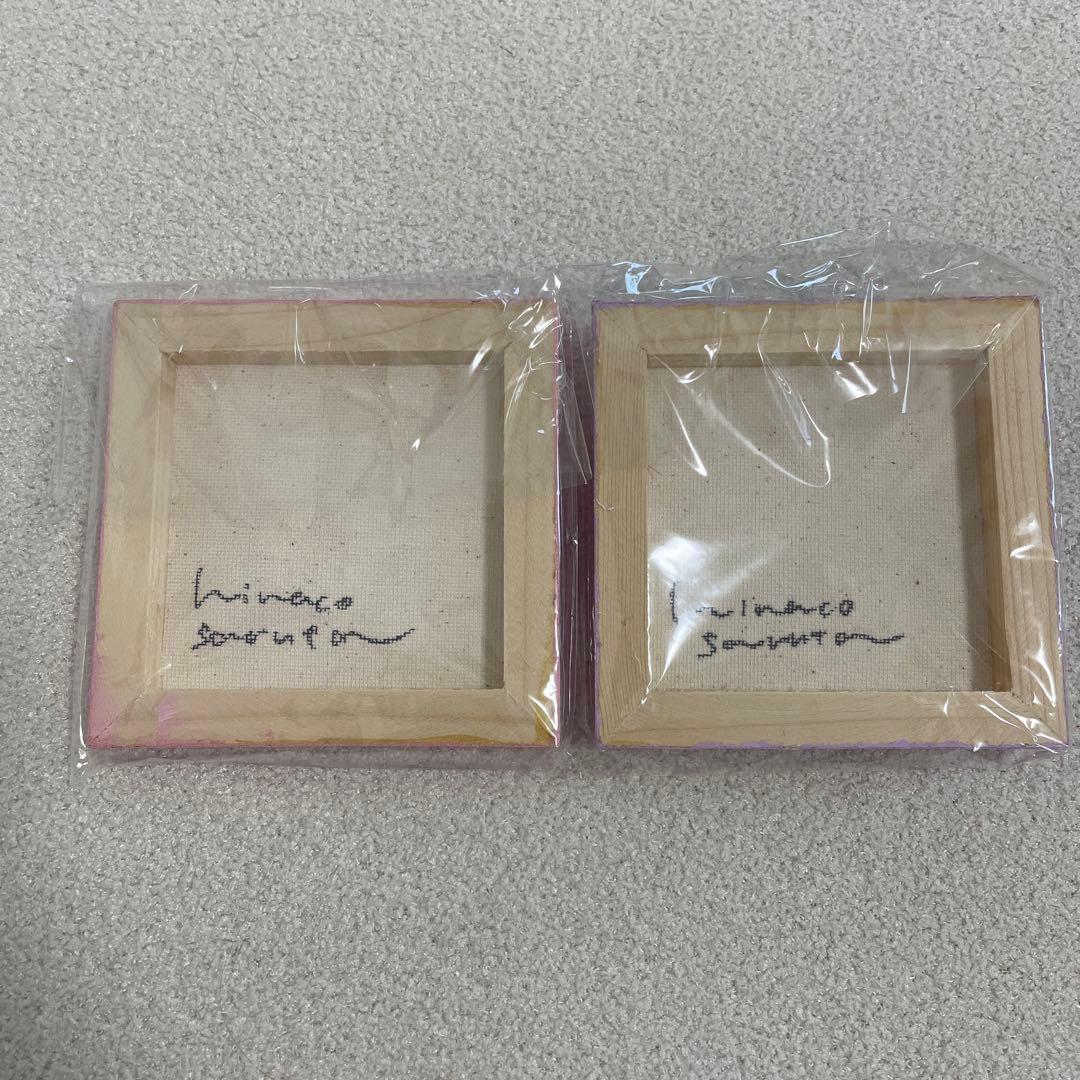 テディベア　クリーム　キャンバスアート　猿田妃奈子　個展