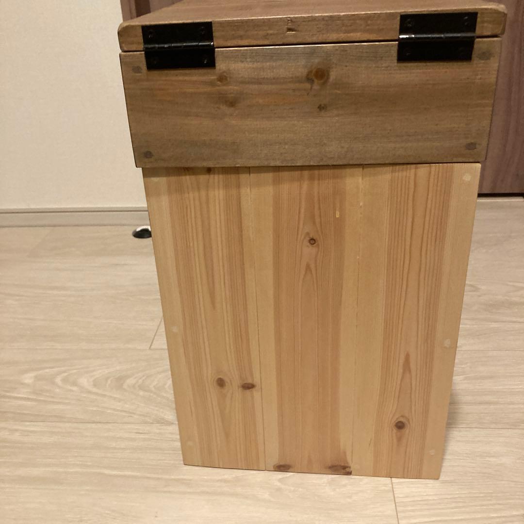 木製　蓋付き　ごみ箱