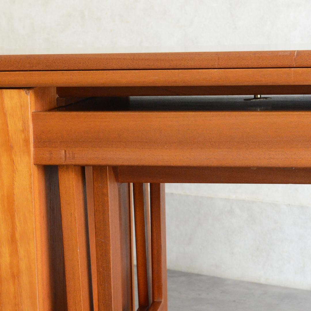 イギリスヴィンテージ チーク エクステンション ネストテーブル キャビネット付