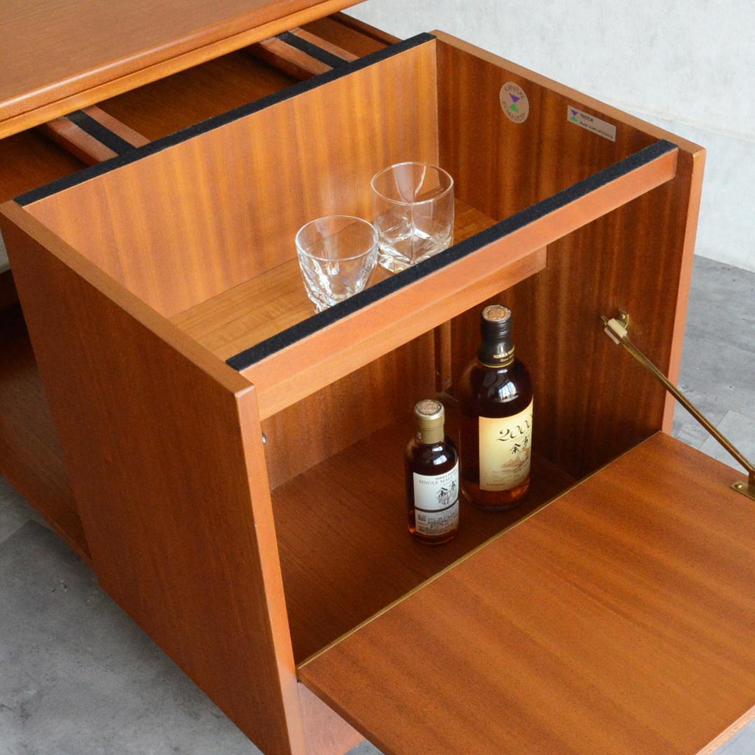 イギリスヴィンテージ チーク エクステンション ネストテーブル キャビネット付