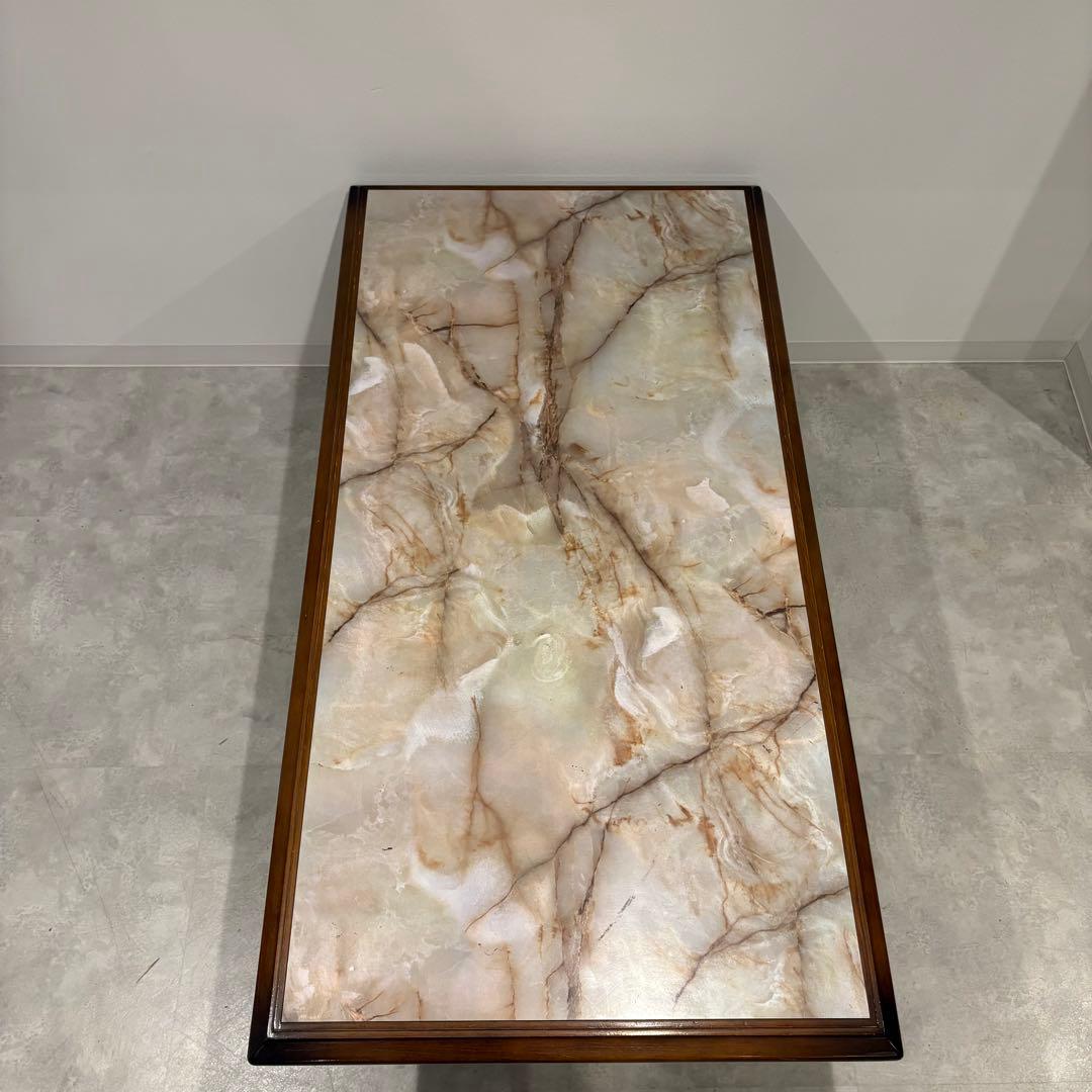 センターテーブル　ローテーブル　リビングデーブル　大理石柄　木製