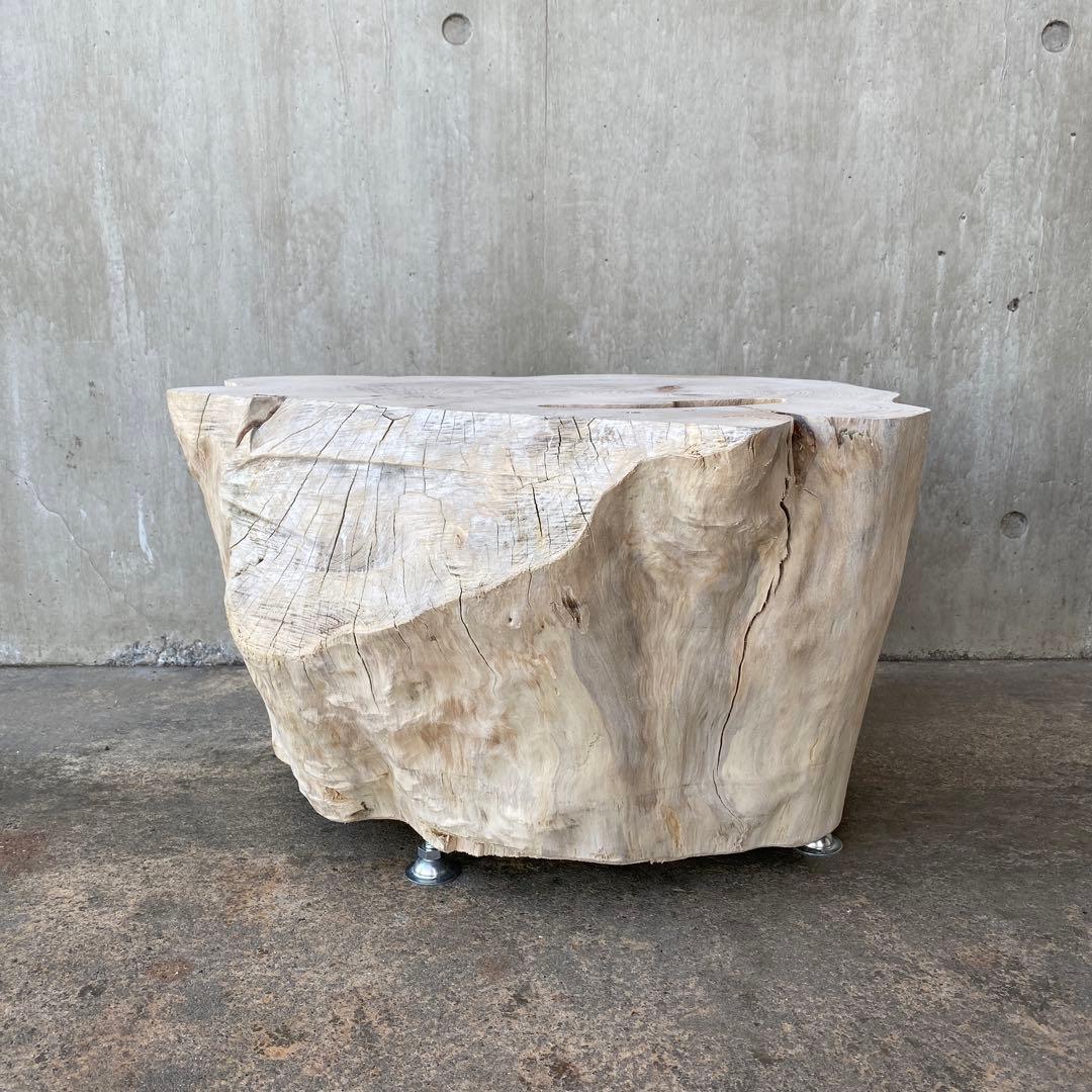 【ヒノキ切り株の造形的置物】テーブル 丸太 オブジェ サイドテーブル インテリア
