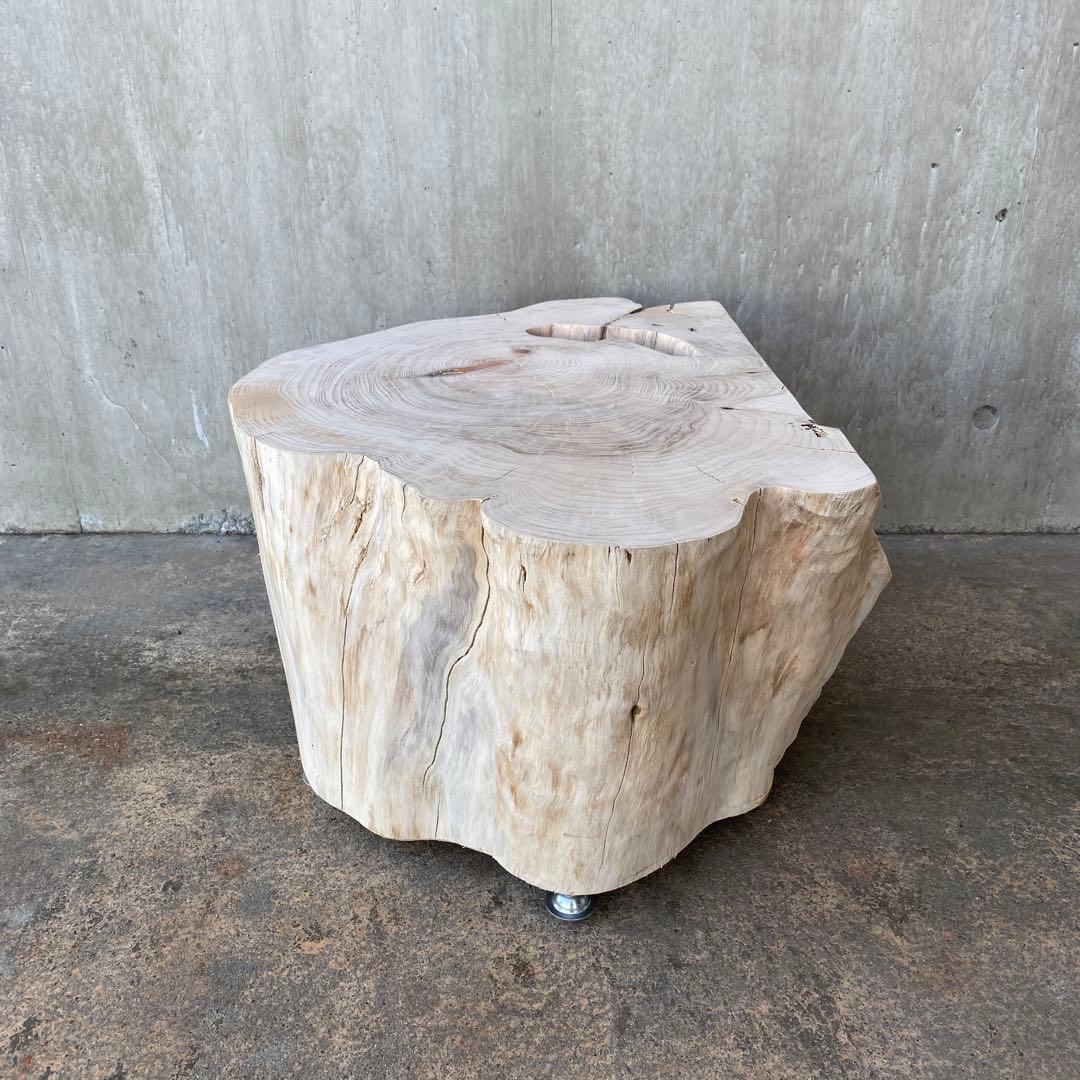 【ヒノキ切り株の造形的置物】テーブル 丸太 オブジェ サイドテーブル インテリア