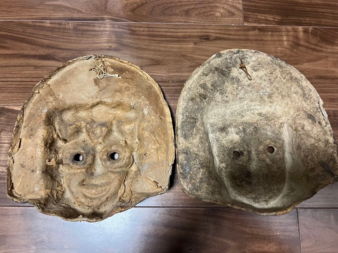 ネパール 民族仮面 ヴィンテージ風 お面 2点セット 壁掛け - メルカリ