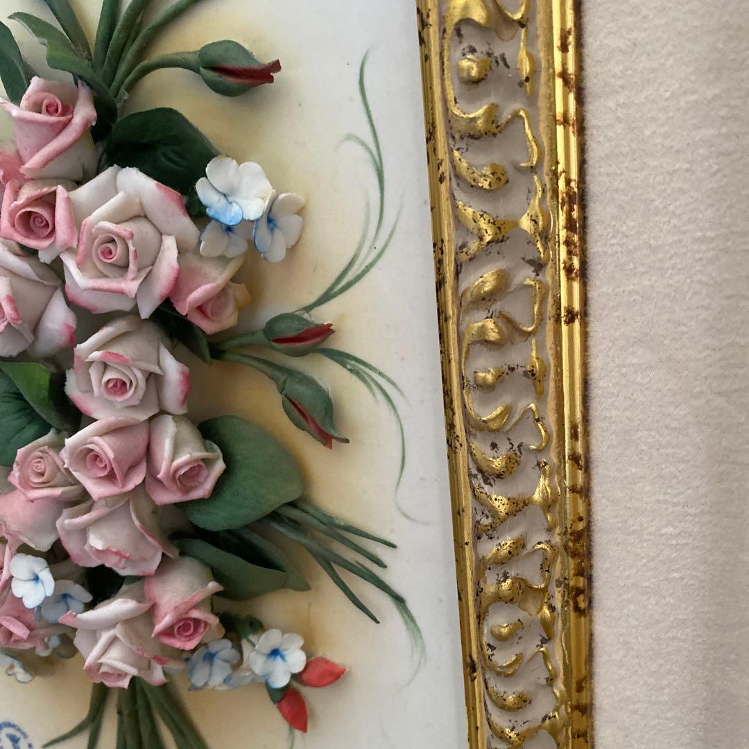 CAPODIMONTE★ブーケ★陶花★イタリア★壁掛