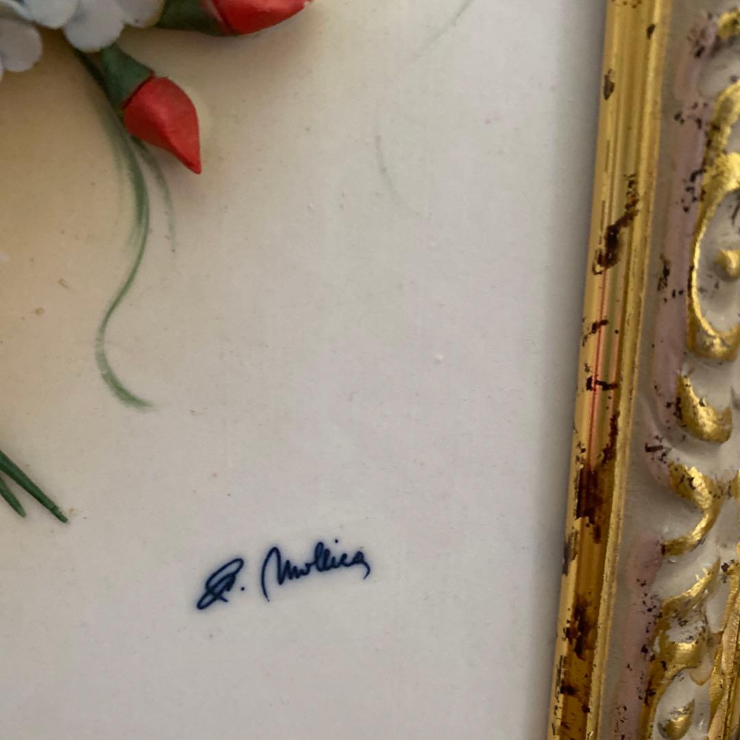 CAPODIMONTE★ブーケ★陶花★イタリア★壁掛