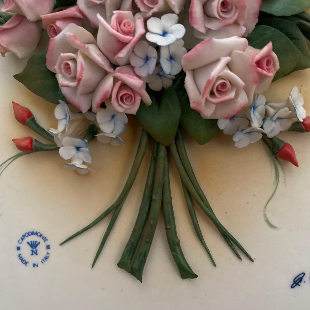 CAPODIMONTE★ブーケ★陶花★イタリア★壁掛