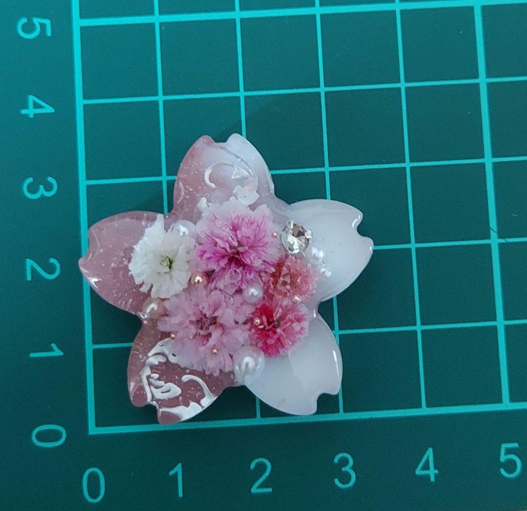 【1492】レジン　桜　ヘアゴム　ポニーフック　ブロ―チ　ハンドメイド