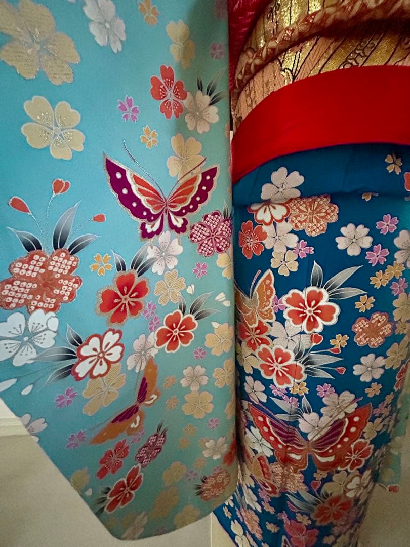 7歳　七五三　正絹着物　古典柄　帯　帯揚げ　帯締め しごき　セット