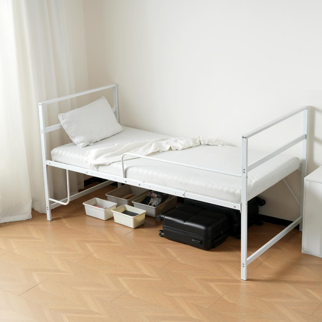 超人気！北欧風 一人暮らし ロフトベッド【高さ110cm】 White