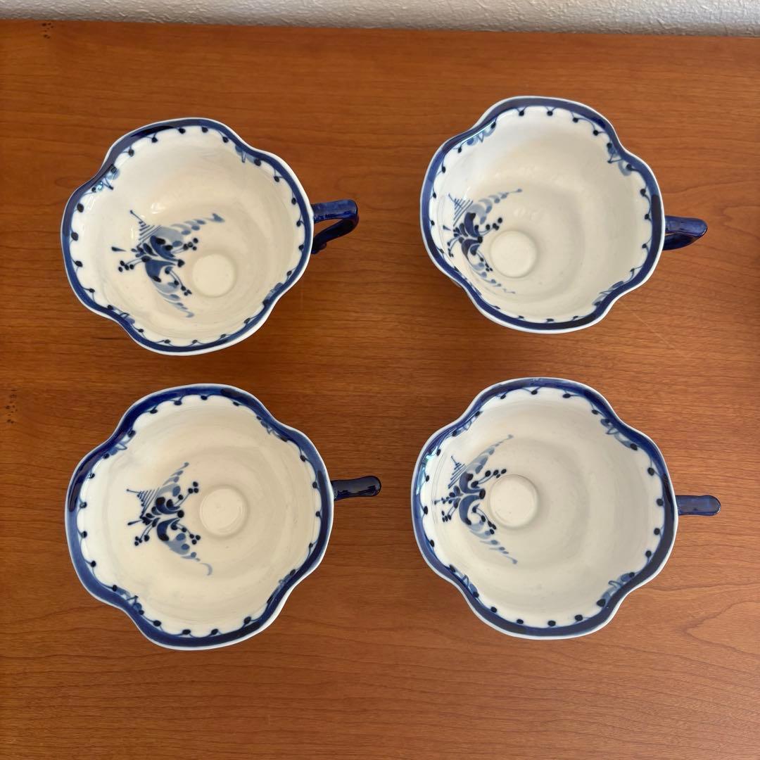 ティーポット&カップ4個セット　グジェリ焼　グジェリ陶器