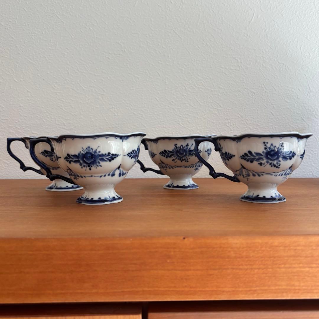 ティーポット&カップ4個セット　グジェリ焼　グジェリ陶器