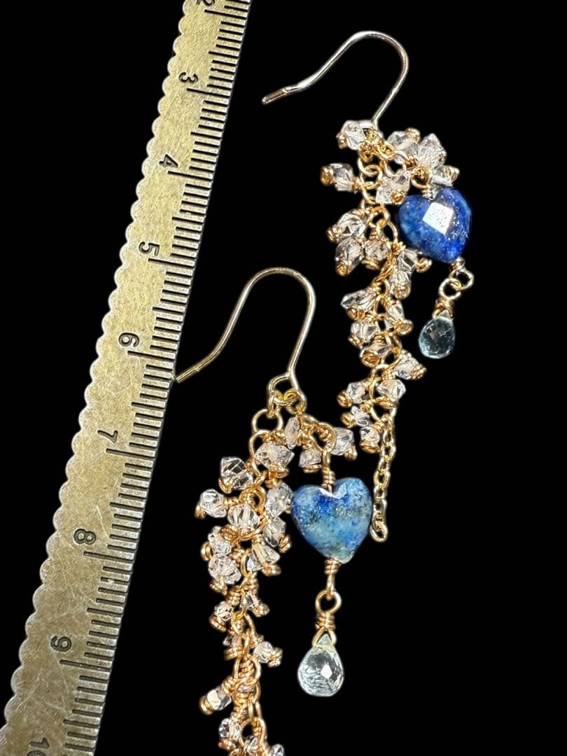 14kgfラピス×ハーキマーダイヤモンド＊ピアスNo.236