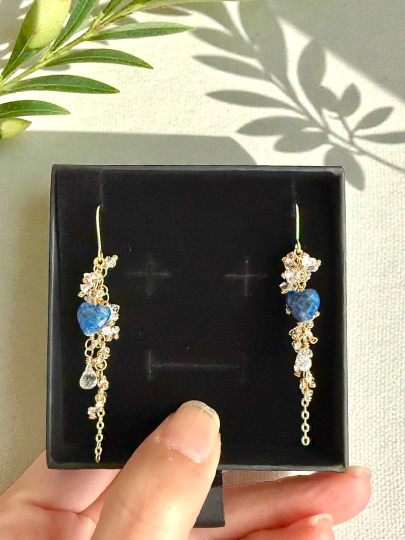 14kgfラピス×ハーキマーダイヤモンド＊ピアスNo.236