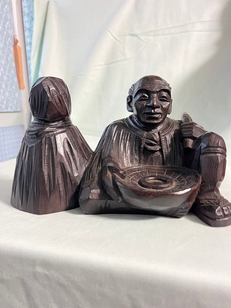 木彫り像　農夫座像