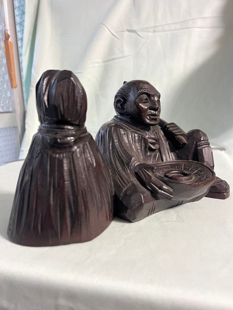 木彫り像　農夫座像