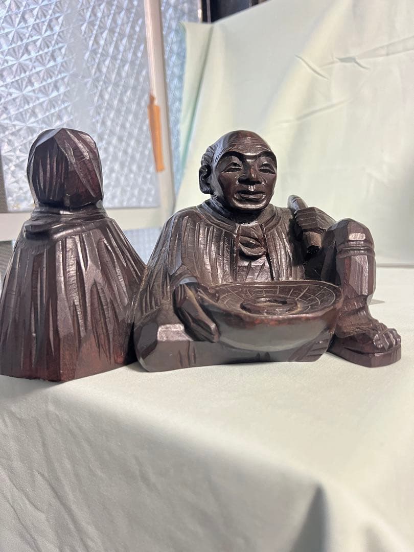 木彫り像　農夫座像