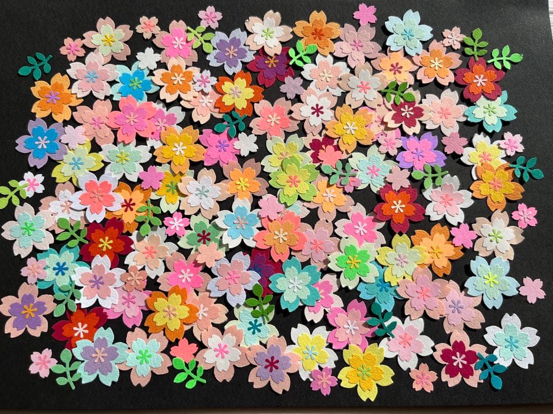 クラフトパンチ 桜の花カラフル100枚 さくら・アルバム制作 小桜・葉