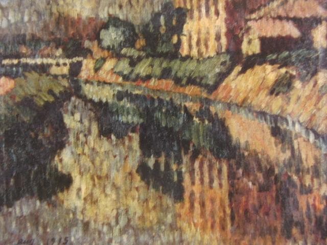 柳瀬正夢、河と降る光と、希少な額装用画集より、新品高級額装付、状態良好