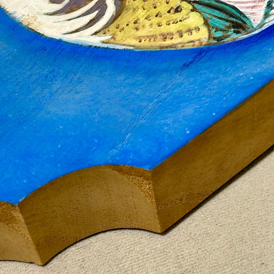 手描き 羽子板 おしどり 一点物 作家物 昭和レトロ 和風インテリア 約62cm