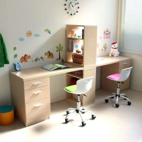 《新品・送料無料》パソコンデスク ツインデスクセット 学習机 120幅 メープル
