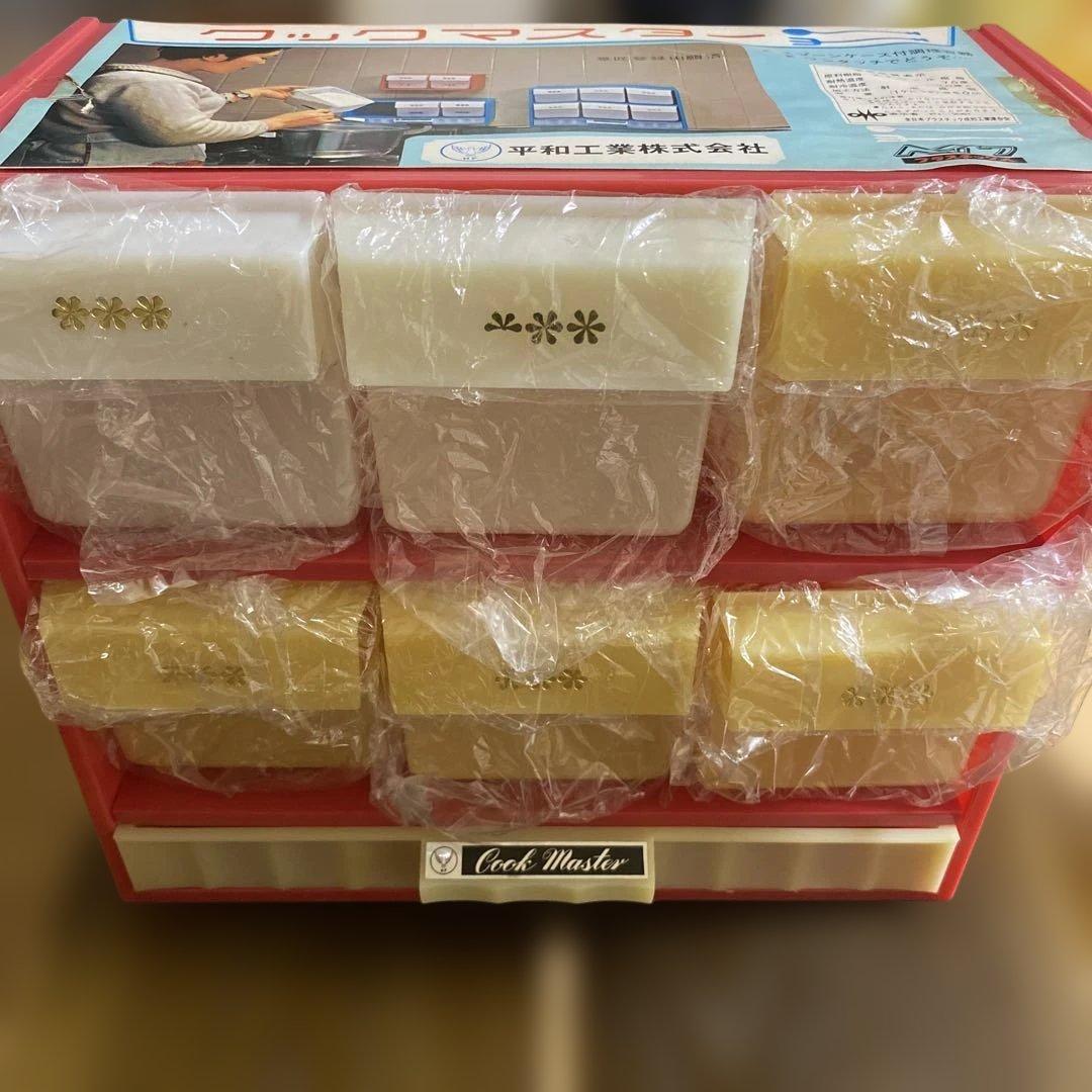 平和工業株式会社　ハイクック　調味料ケース　昭和レトロ　レッド　ヴィンテージ
