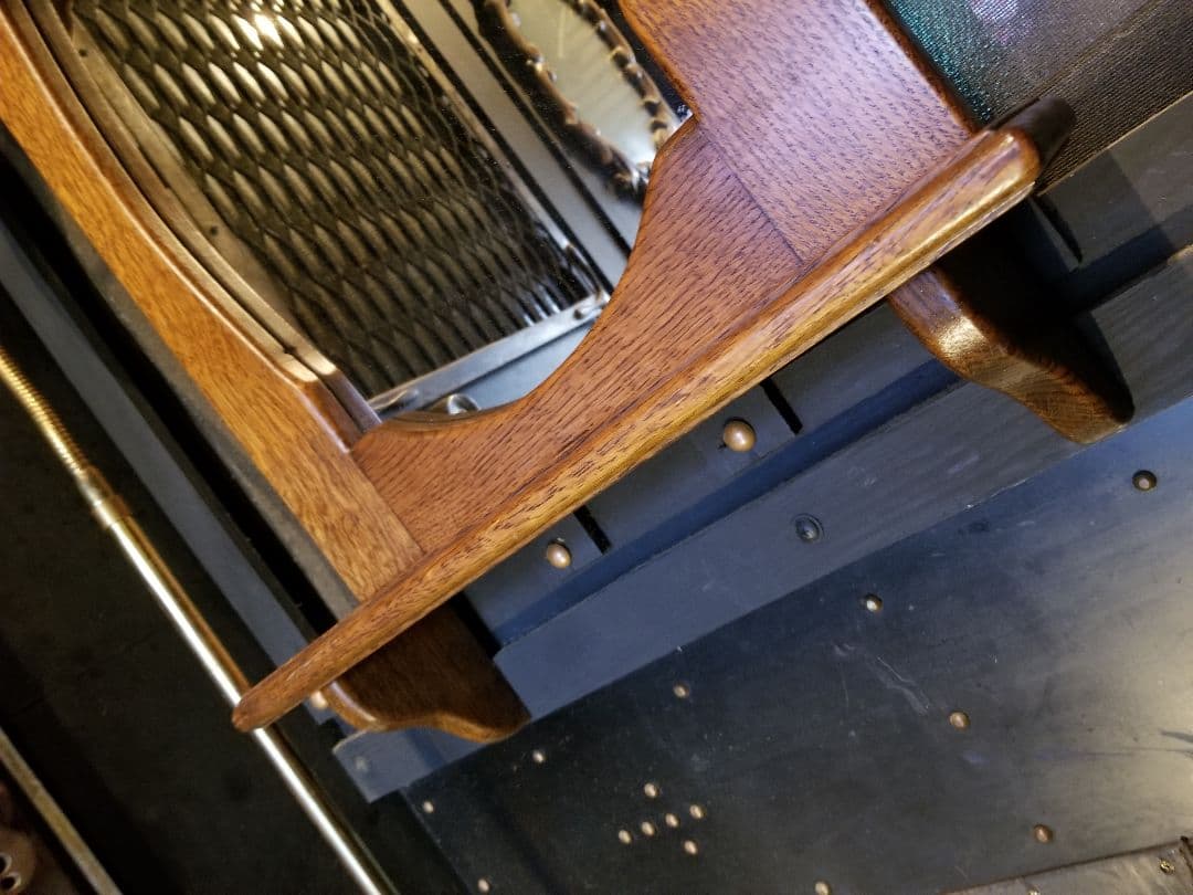 イギリス製　ヴィンテージ　オーク　オーバル　ウォール　ラック　ミラー