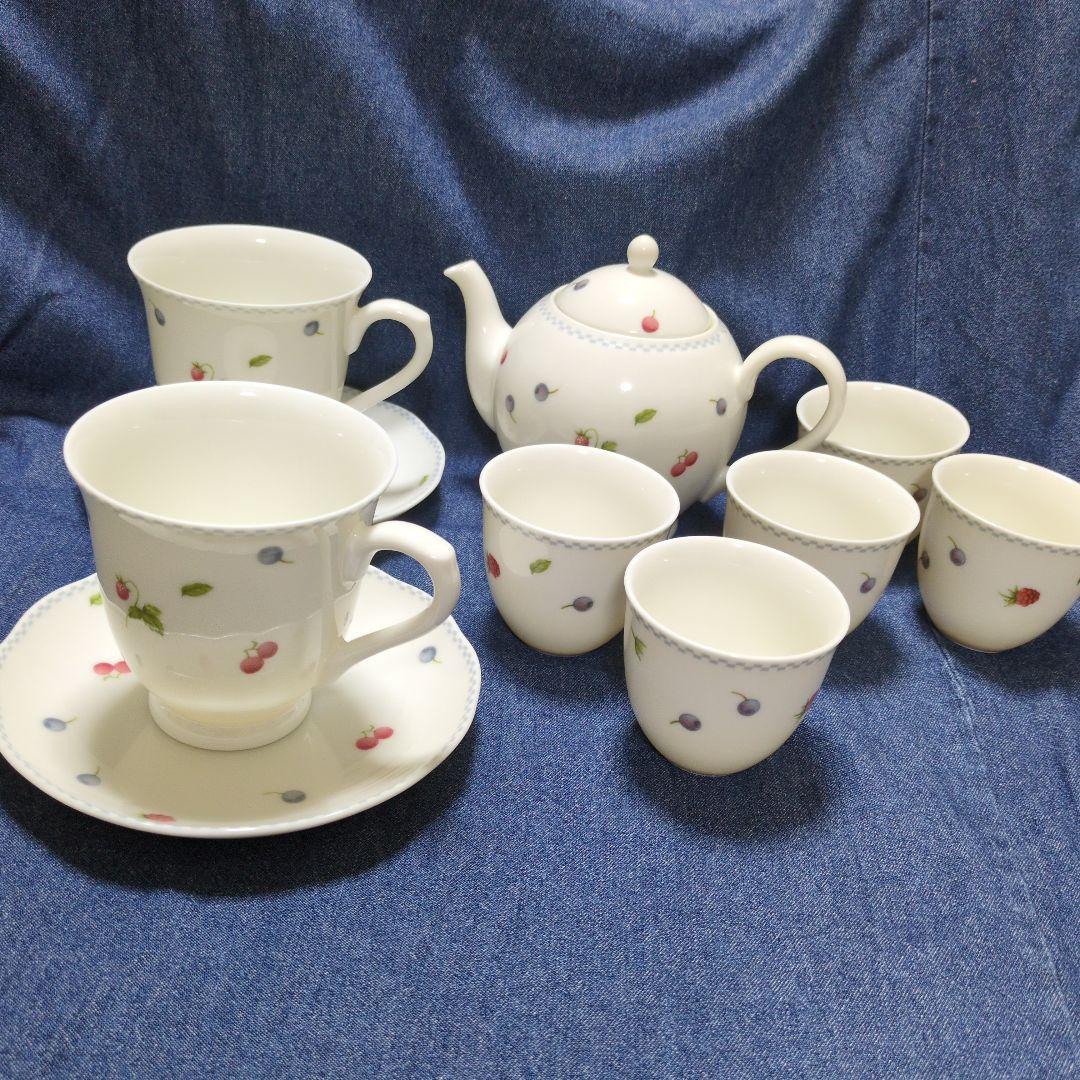 NARUMI ポット付茶器セット ストロベリーガーデン カップルモーニング