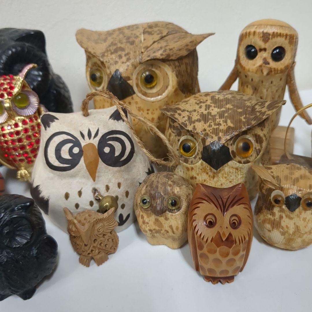 フクロウ置物セット