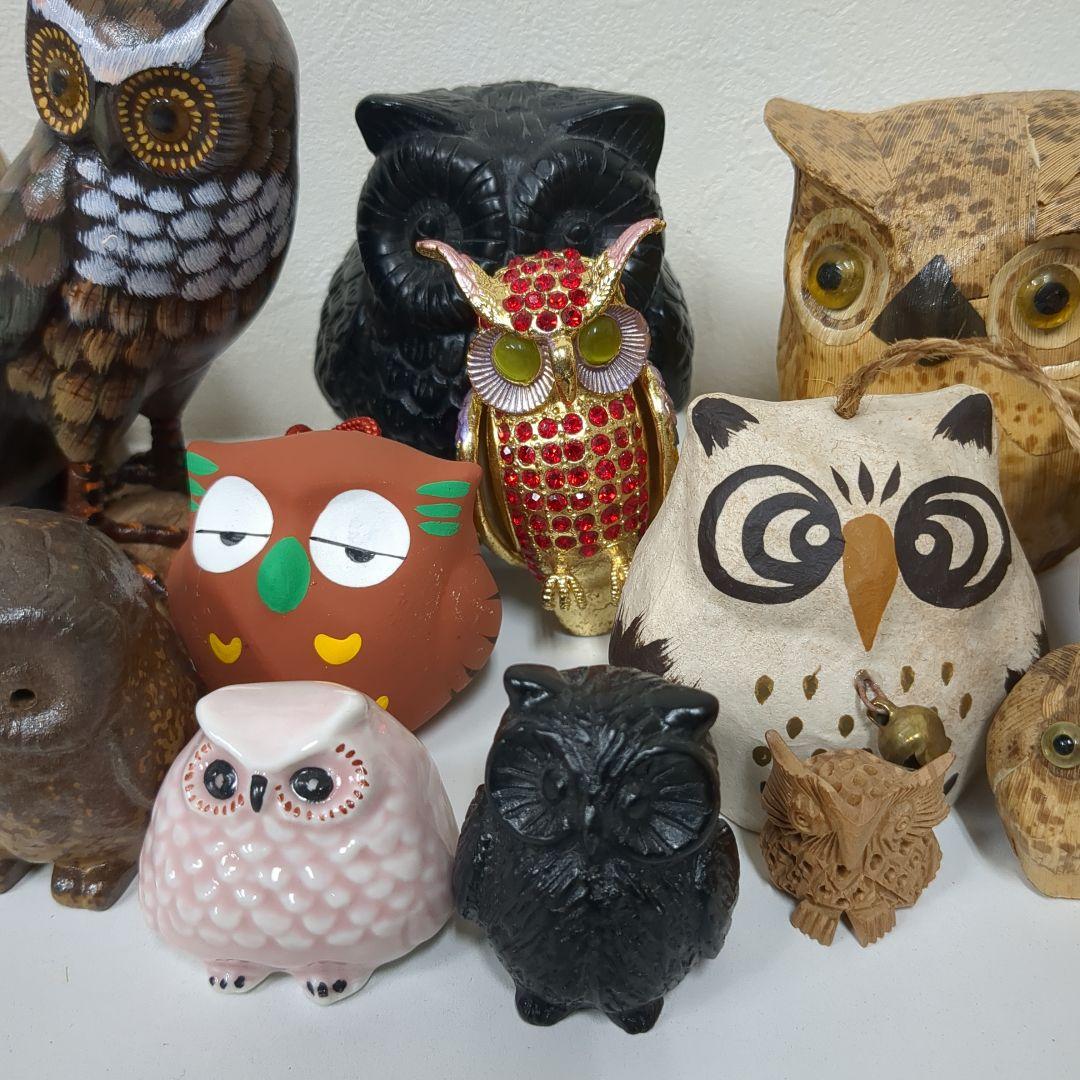 フクロウ置物セット