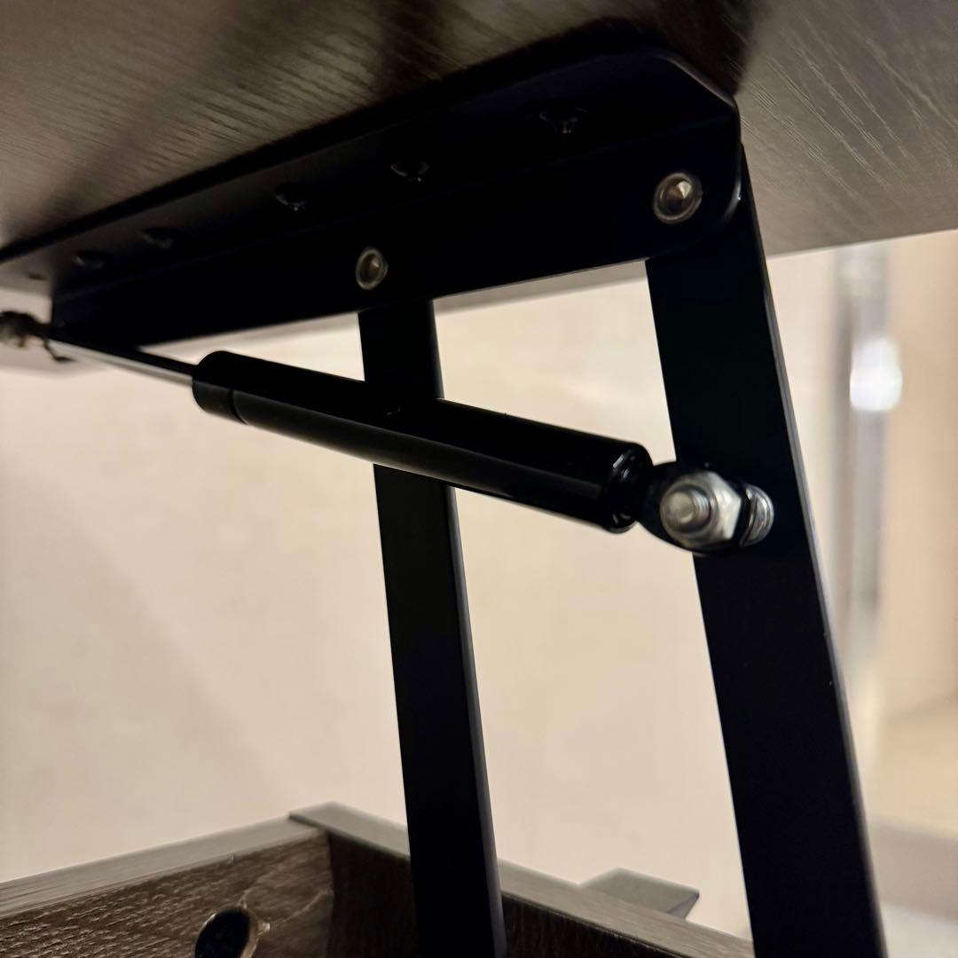 Bestier 昇降式ローテーブル 幅106 収納棚付き ダークグレー