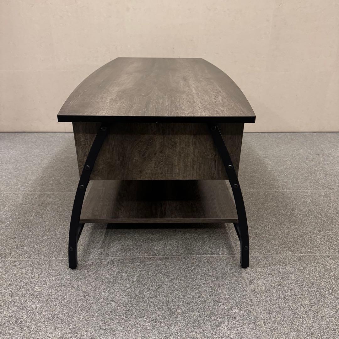 Bestier 昇降式ローテーブル 幅106 収納棚付き ダークグレー