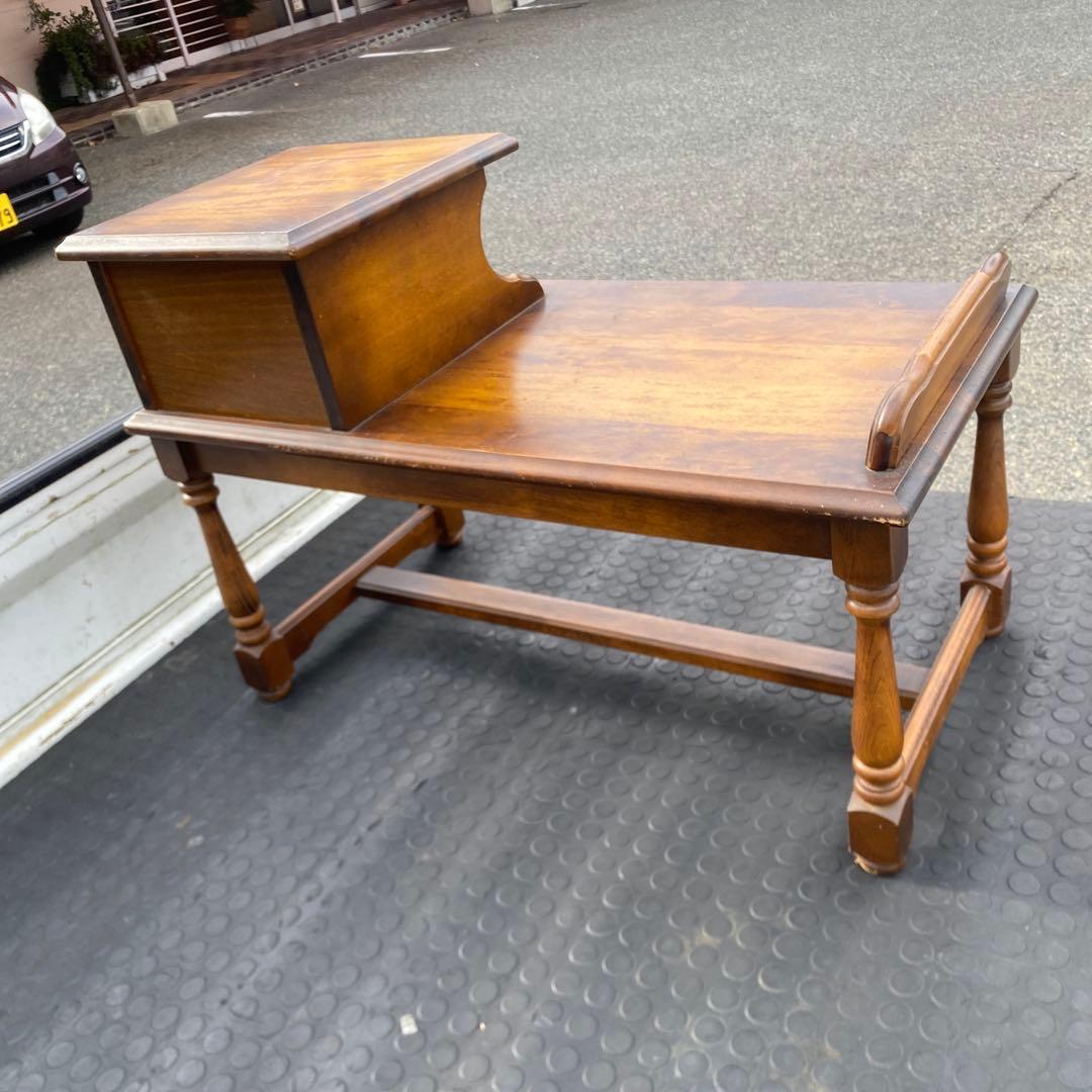 カリモク家具コロニアル テレフォンベンチ 電話台 サイドテーブル 花台 飾り棚