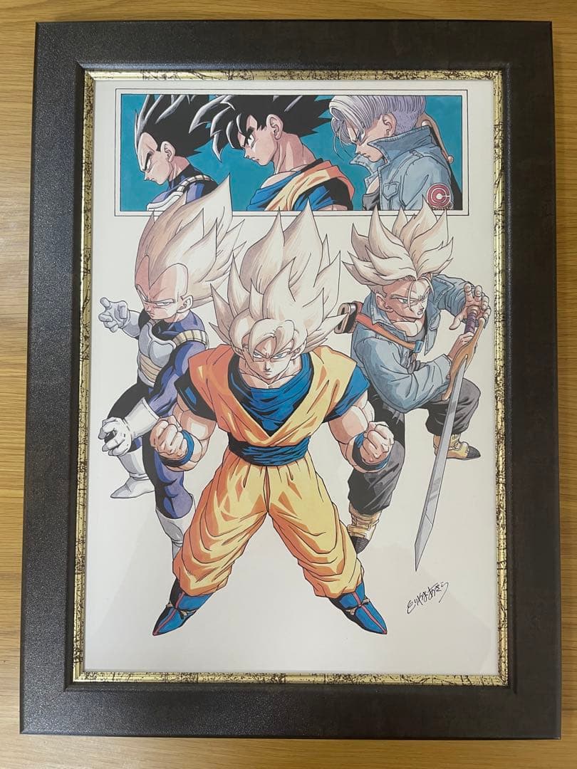 額装】鳥山明 ドラゴンボール 複製原画 1995年 鳥山明の世界展 サイン