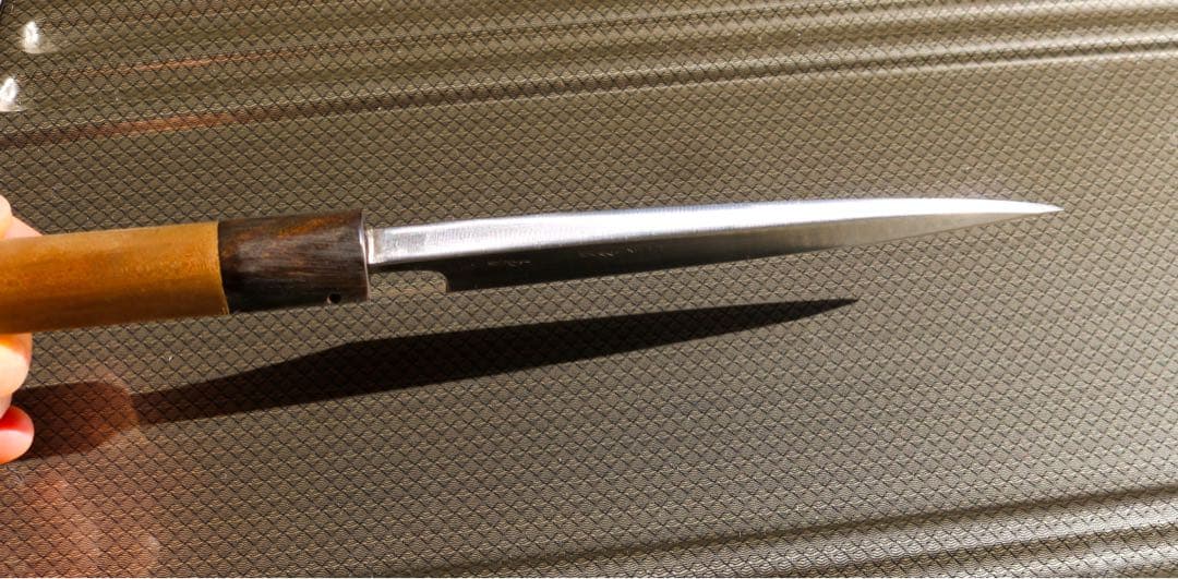 有次 出刃包丁 約15,5cm 木柄 水牛口