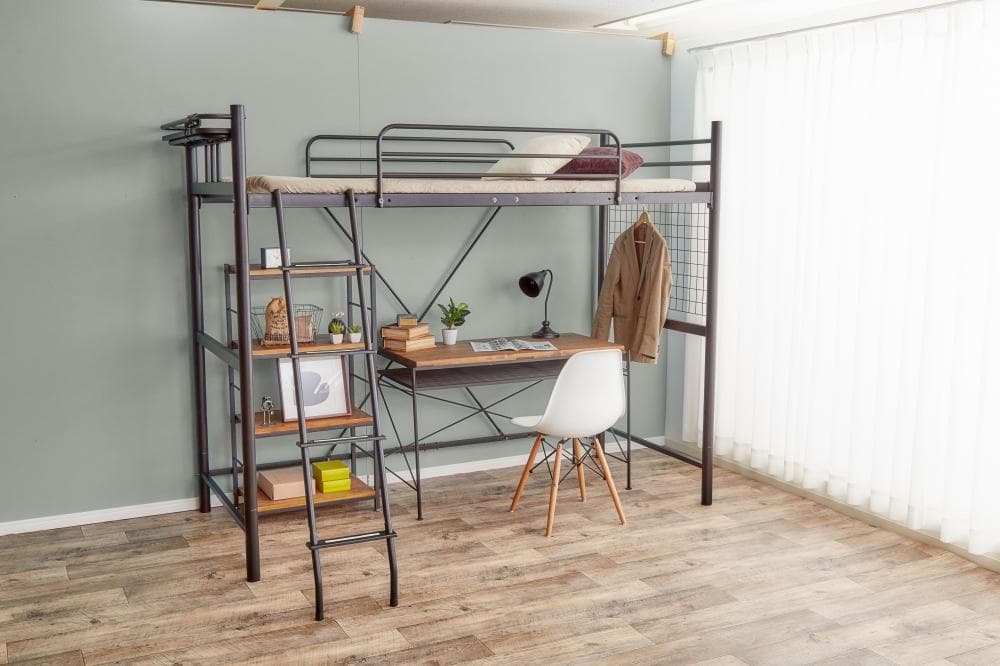 《新品・送料無料》【シングル】 Pionnier ロフトパイプベッド