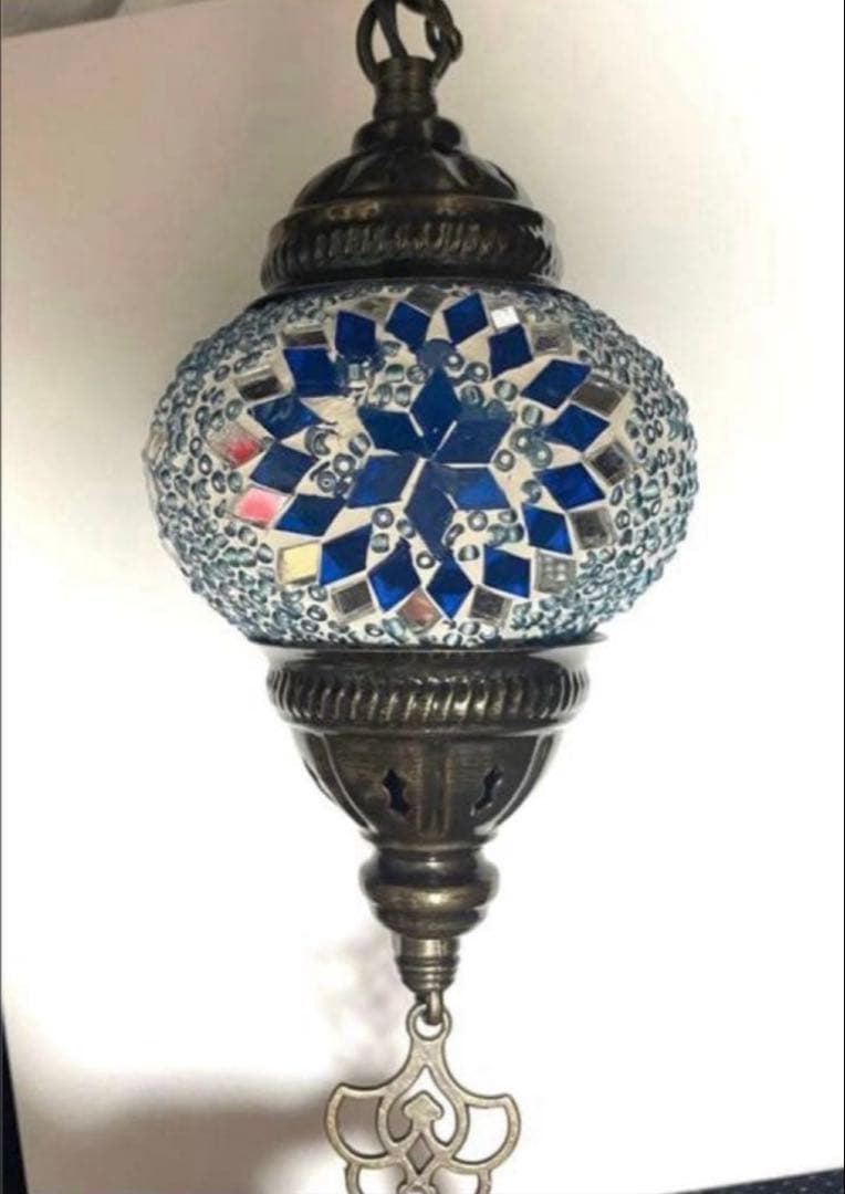 トルコランプ　ブルー　6連　シャンデリア