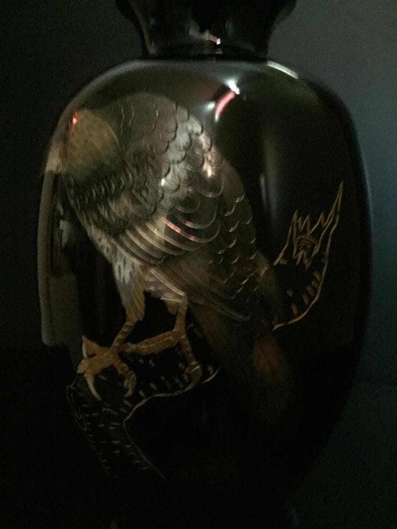 昭和レトロな花瓶　12号花瓶　鷹　新品未使用　年代物