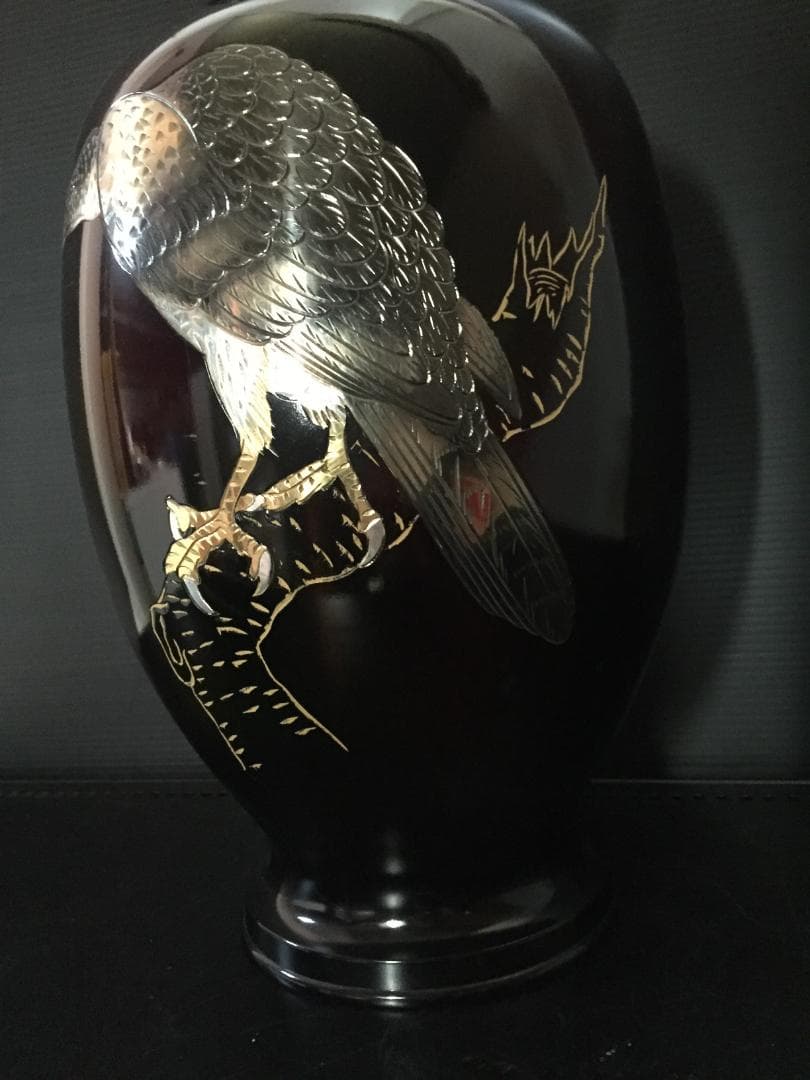 昭和レトロな花瓶　12号花瓶　鷹　新品未使用　年代物