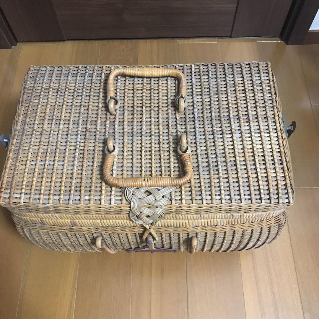 大正かご ピクニックバスケット 煎茶籠 カゴ レトロ 古道具 アンティーク