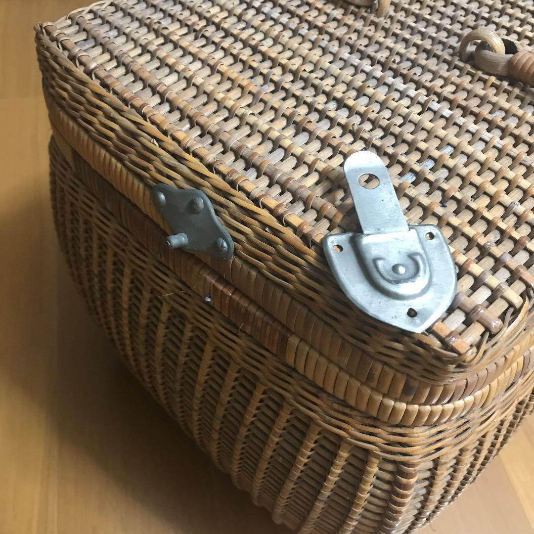 大正かご ピクニックバスケット 煎茶籠 カゴ レトロ 古道具 アンティーク